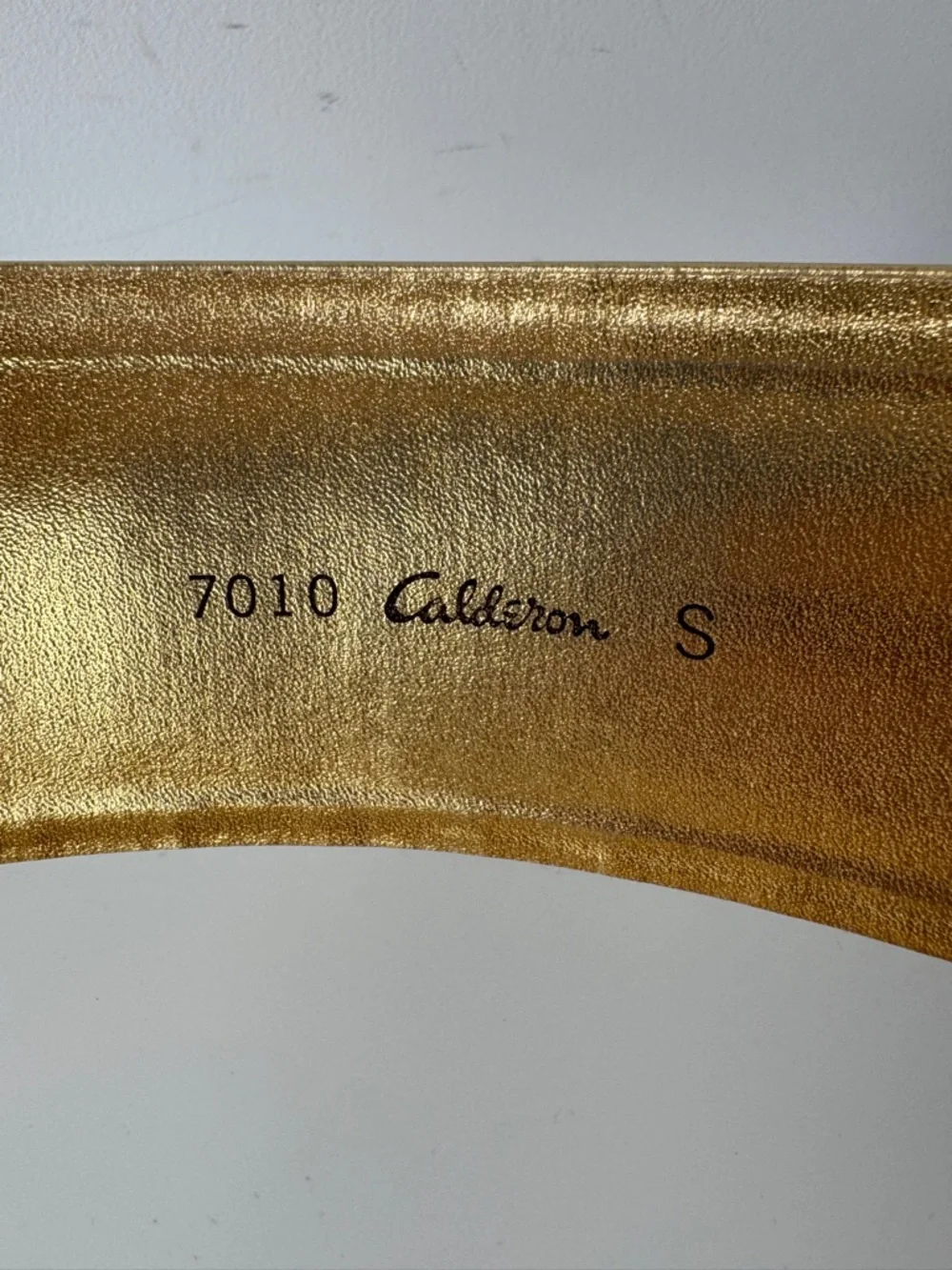 Vtg Calderon Leather Metallic Gold Waist Belt with Silver and Bronze Accent